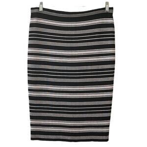 Downeast Black and Silver Knit Straight Pencil Skirt Size Large